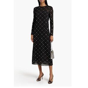 TIBI Glittered Mesh Midi Dress